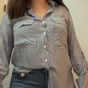 Zara striped button up top